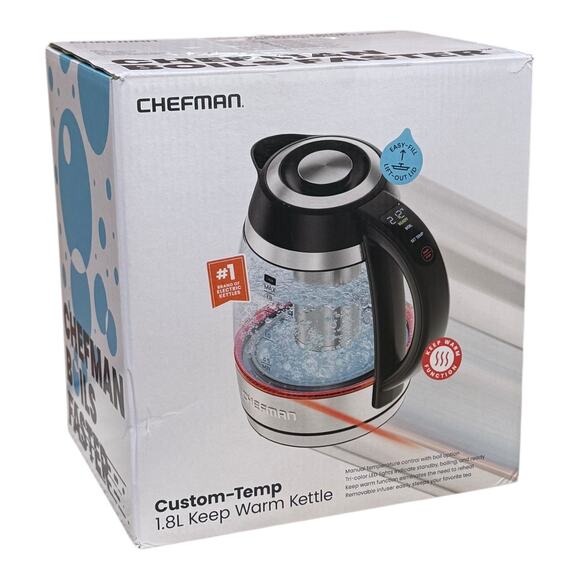NEW Chefman 1.8L ELECTRIC TEA KETTLE Digital Precision + Tea Infuser Boil Water - Picture 1 of 7